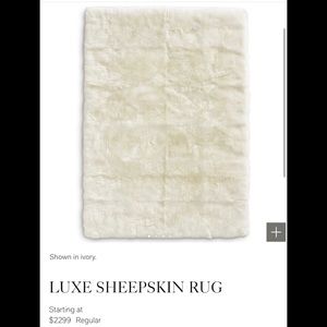 Restoration hardware natural sheepskin rug NEW
